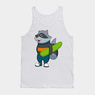 Racoon as Snowboarder with Snowboard Tank Top